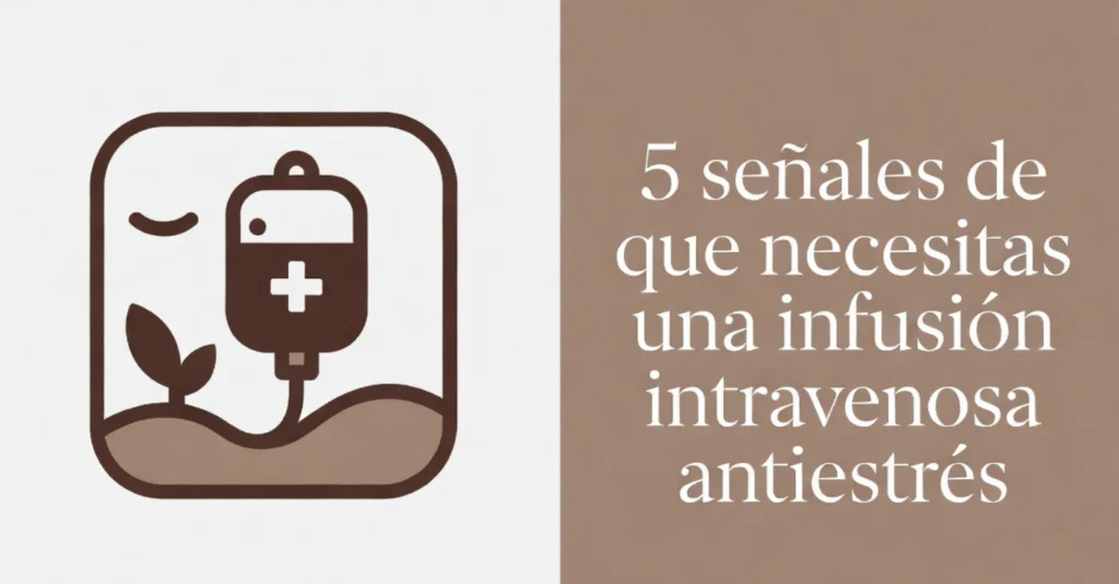 Icono de bolsa intravenosa con texto antiestrés