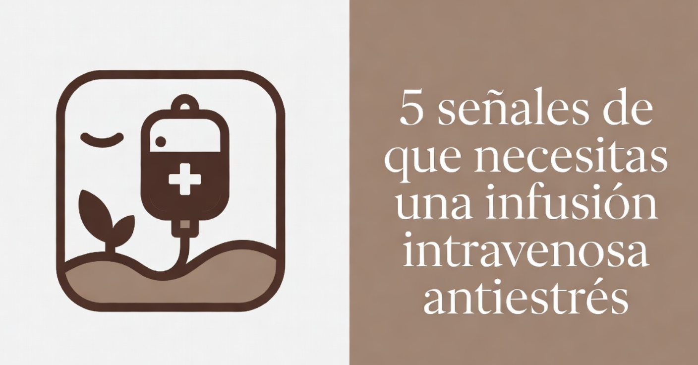 Icono de bolsa intravenosa con texto antiestrés