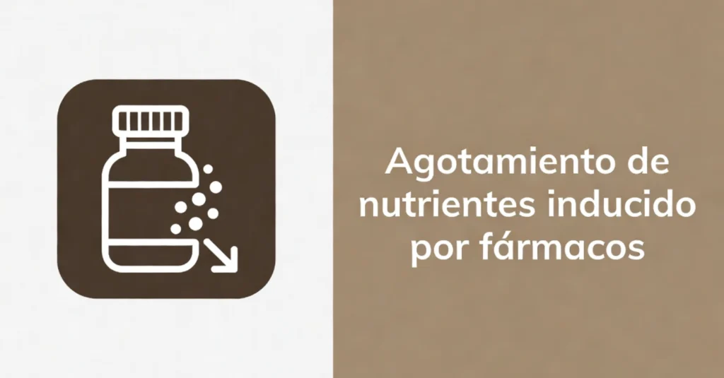 Icono de frasco de medicamentos y texto informativo