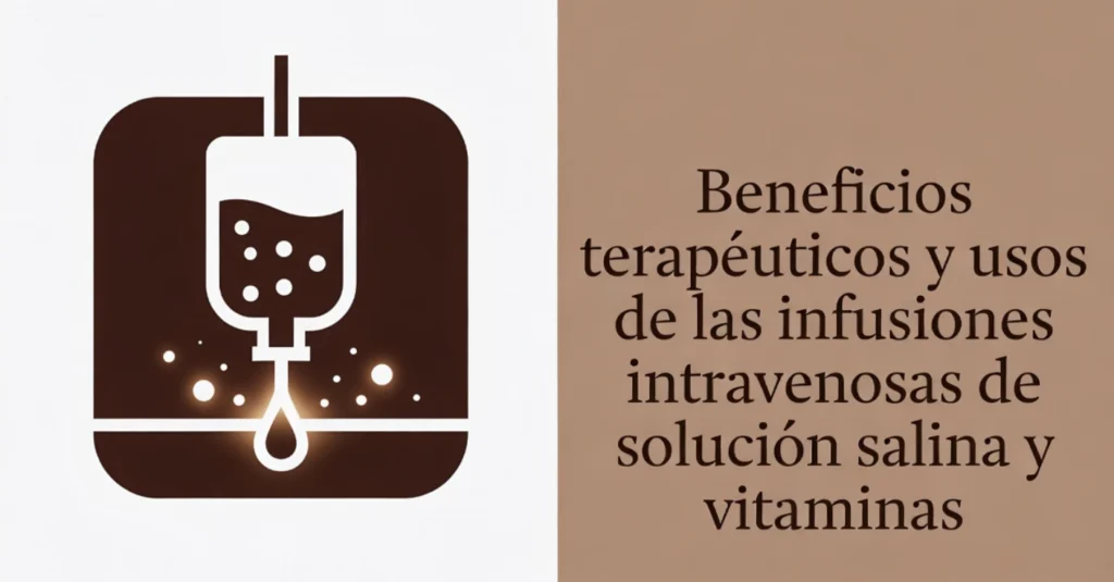 Icono de suero intravenoso con texto informativo