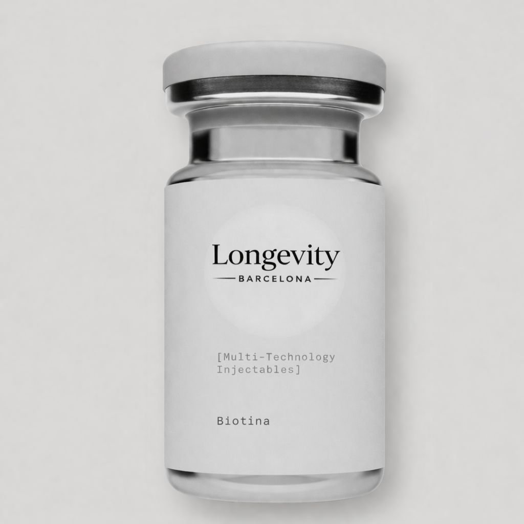 Frasco de inyección de biotina Longevity Barcelona