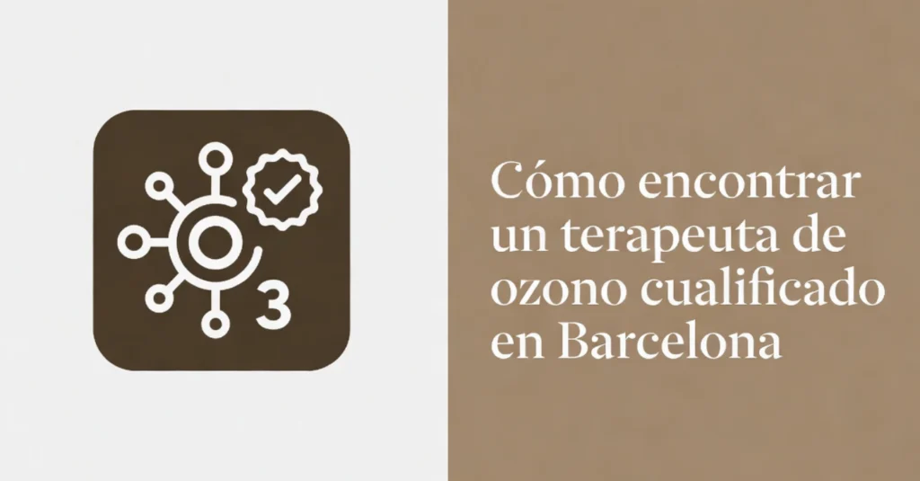 Icono médico y texto sobre terapeuta de ozono