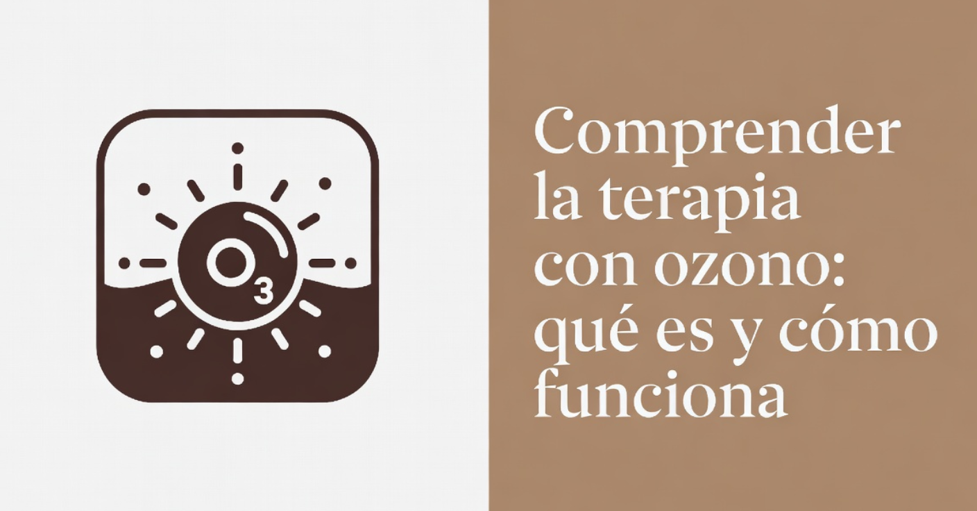 Icono O3 y texto sobre terapia con ozono