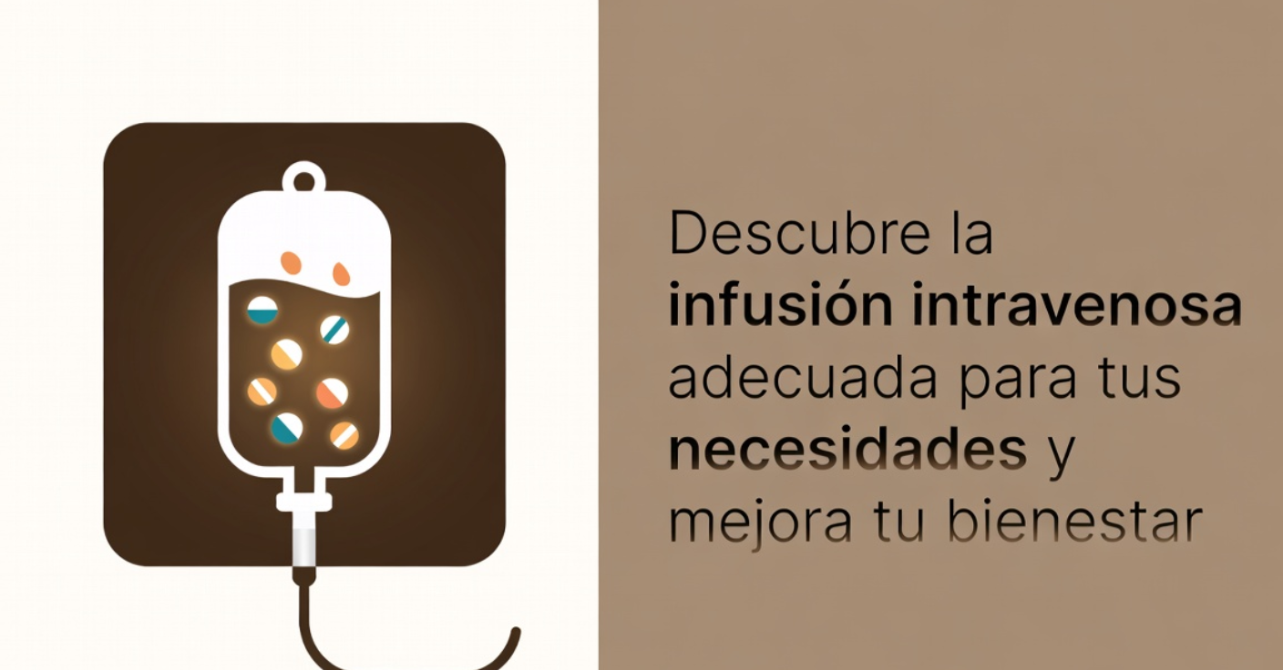 Bolsa de infusión intravenosa con pastillas ilustradas