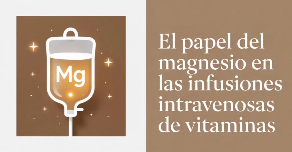 Bolsa intravenosa con magnesio en infusión vitamínica
