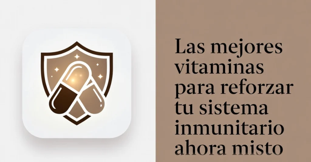 Icono de vitaminas con escudo protector dorado