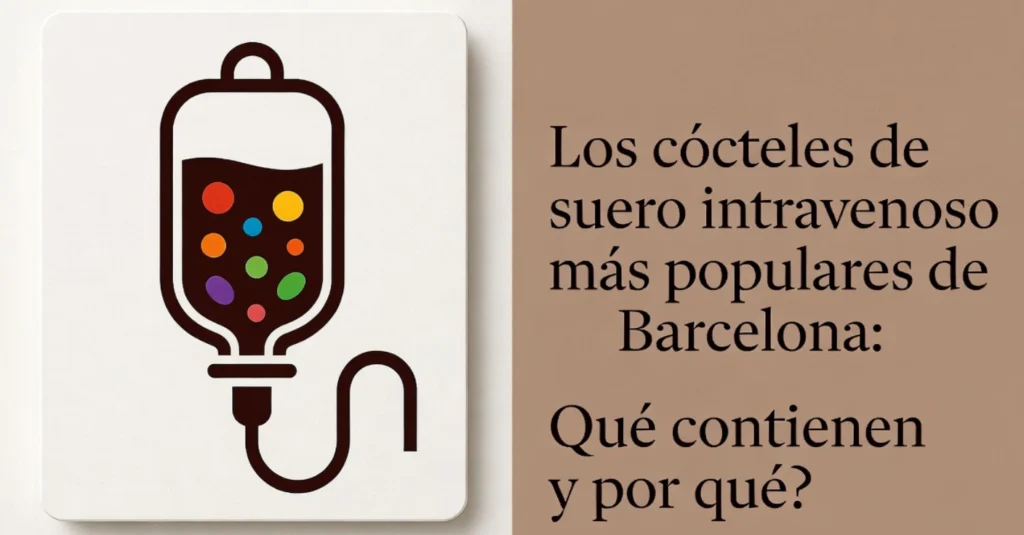 Ilustración de suero intravenoso con vitaminas de colores