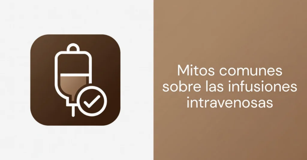 Icono de suero intravenoso con texto informativo