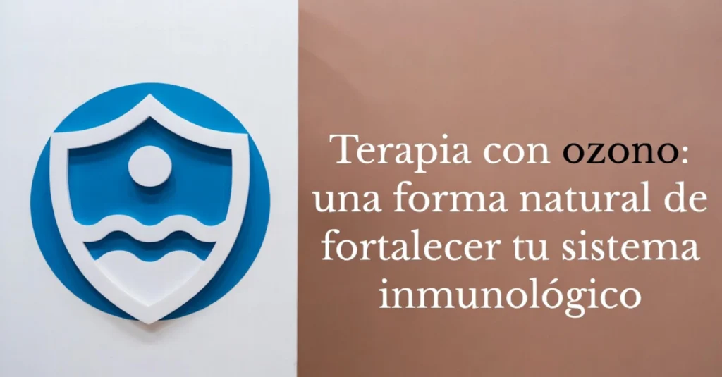 Escudo azul sobre fondo blanco, terapia con ozono