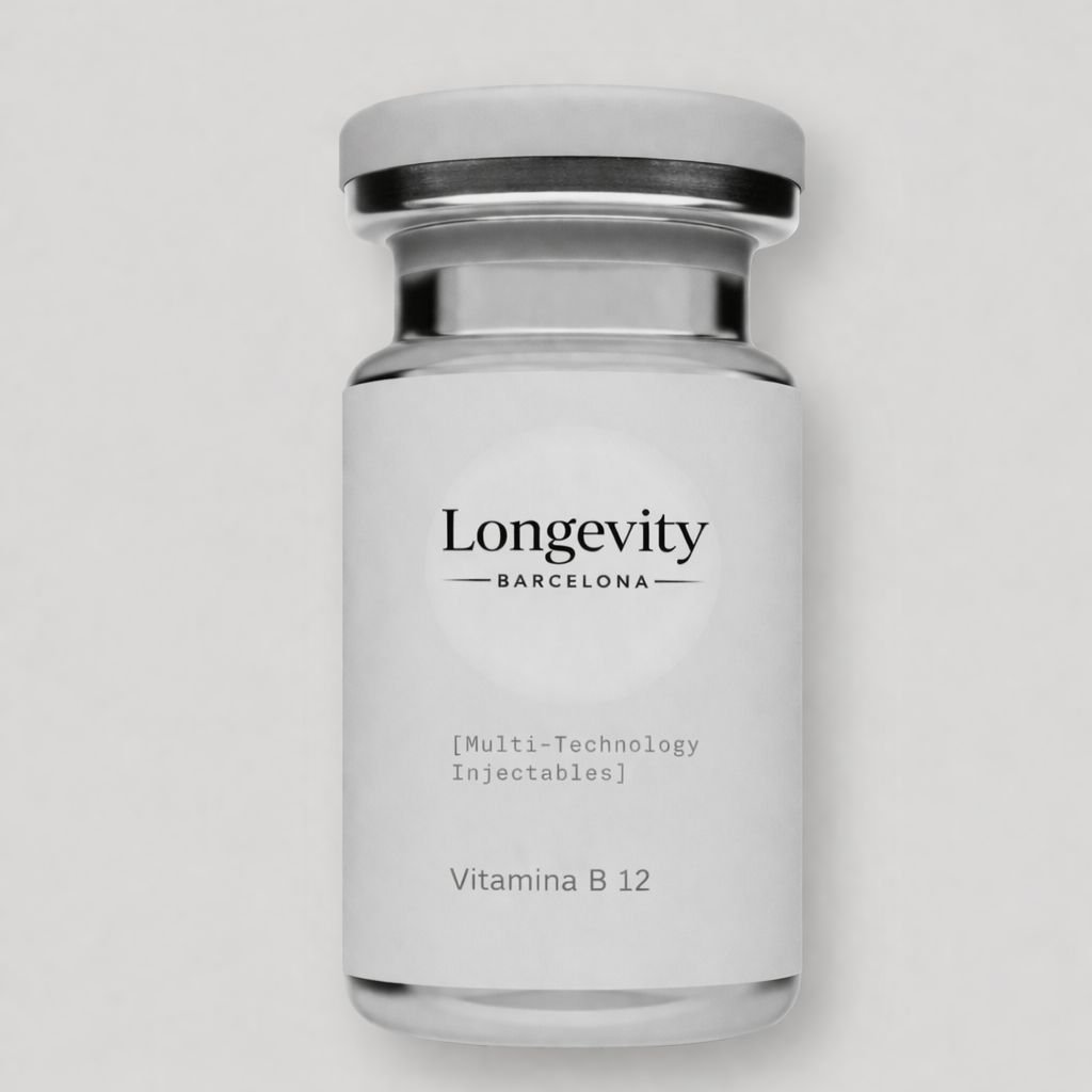 Frasco de vitamina B12 Longevity Barcelona