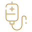 Icono de bolsa de suero dorada