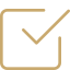 Icono de verificación dorado sobre fondo negro
