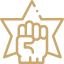 Icono de puño dentro de estrella