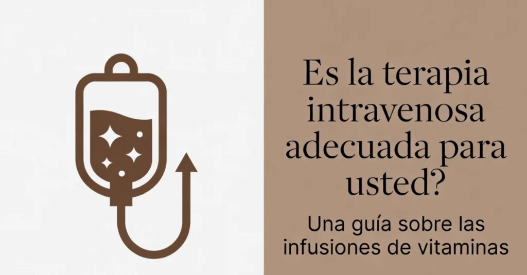 Ilustración de bolsa de terapia intravenosa con texto informativo