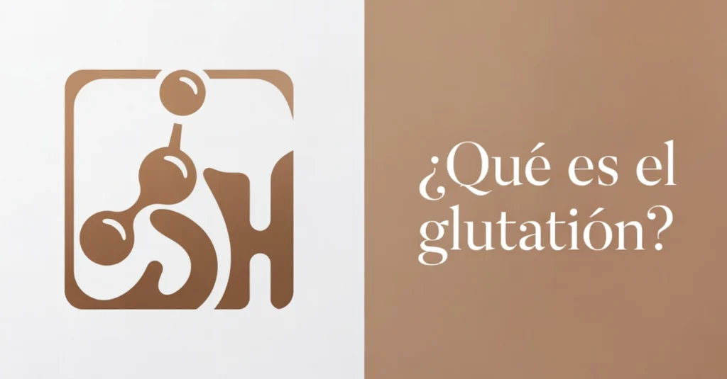 Texto ¿Qué es el glutatión? con logo molecular