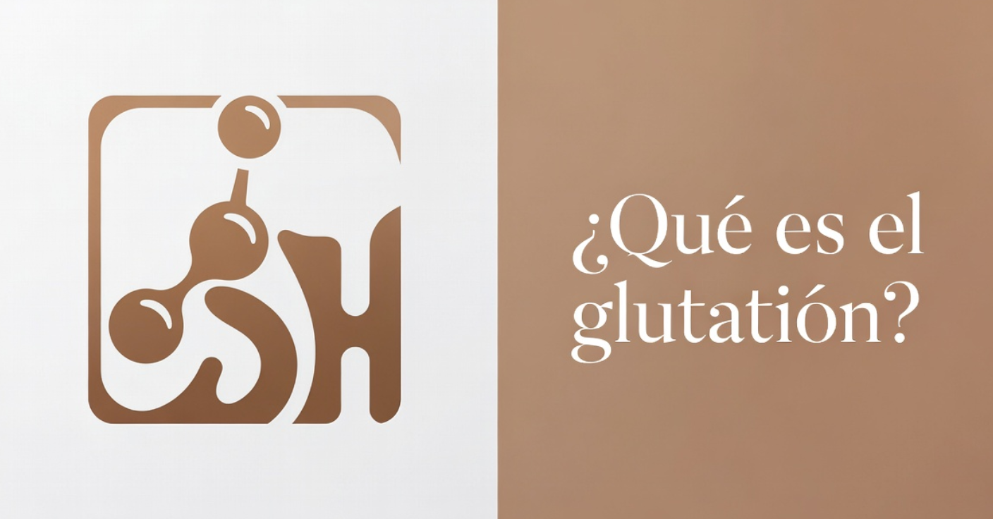 Texto ¿Qué es el glutatión? con logo molecular
